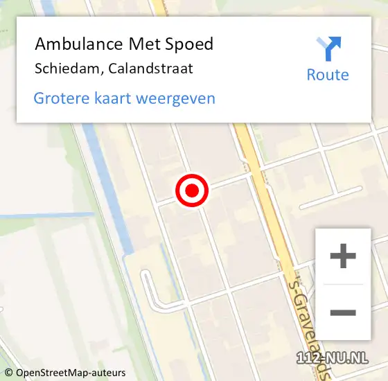 Locatie op kaart van de 112 melding: Ambulance Met Spoed Naar Schiedam, Calandstraat op 20 december 2016 14:52