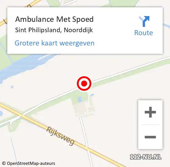 Locatie op kaart van de 112 melding: Ambulance Met Spoed Naar Sint Philipsland, Noorddijk op 20 december 2016 16:31