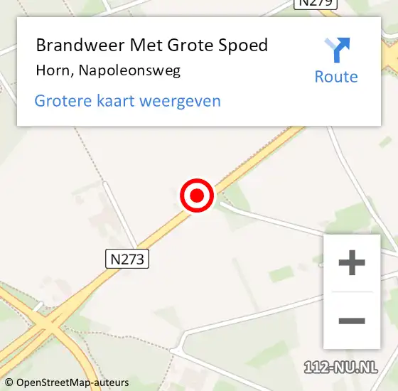 Locatie op kaart van de 112 melding: Brandweer Met Grote Spoed Naar Horn, Napoleonsweg op 20 december 2016 16:37