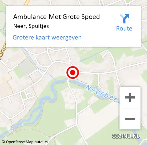 Locatie op kaart van de 112 melding: Ambulance Met Grote Spoed Naar Neer, Spuitjes op 20 december 2016 19:03