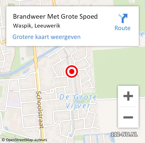 Locatie op kaart van de 112 melding: Brandweer Met Grote Spoed Naar Waspik, Leeuwerik op 20 december 2016 19:34