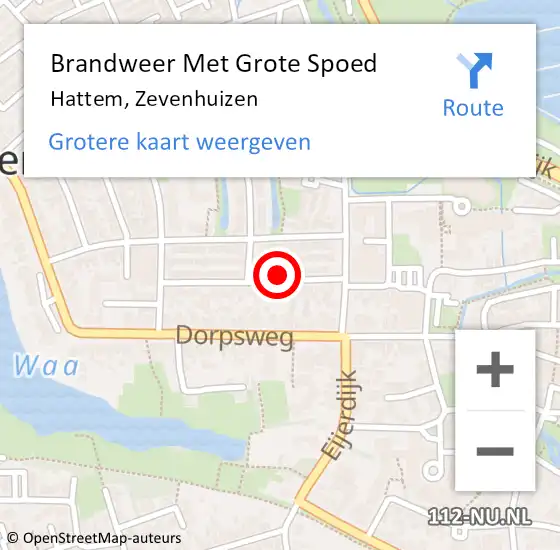 Locatie op kaart van de 112 melding: Brandweer Met Grote Spoed Naar Hattem, Zevenhuizen op 20 december 2016 20:53