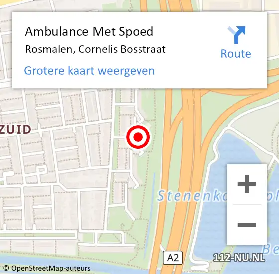 Locatie op kaart van de 112 melding: Ambulance Met Spoed Naar Rosmalen, Cornelis Bosstraat op 21 december 2016 01:58