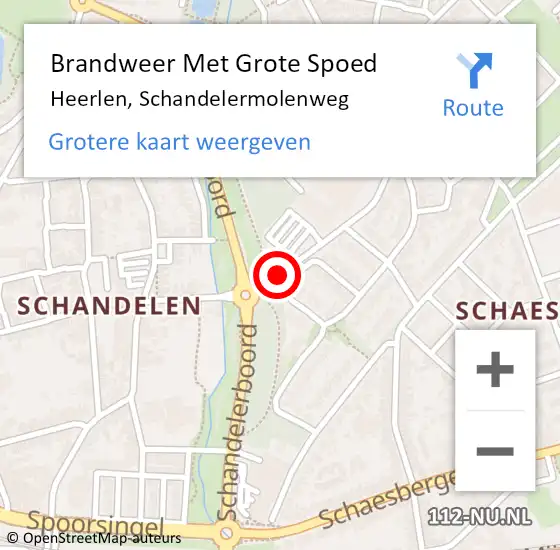 Locatie op kaart van de 112 melding: Brandweer Met Grote Spoed Naar Heerlen, Schandelermolenweg op 21 december 2016 02:45