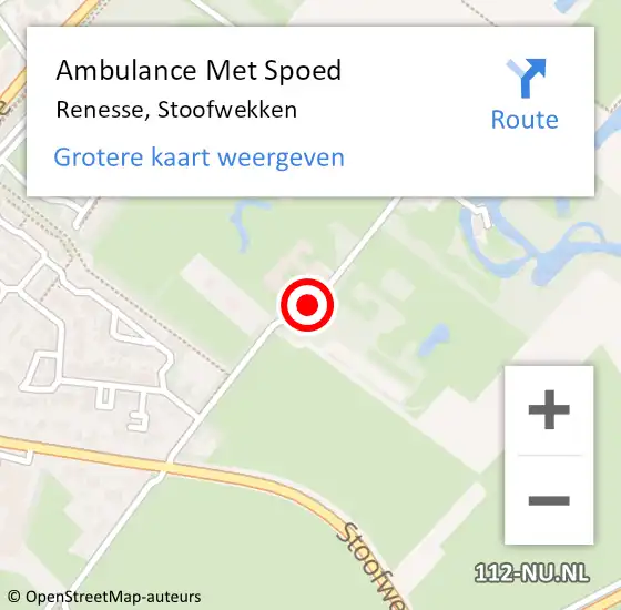 Locatie op kaart van de 112 melding: Ambulance Met Spoed Naar Renesse, Stoofwekken op 21 december 2016 03:08