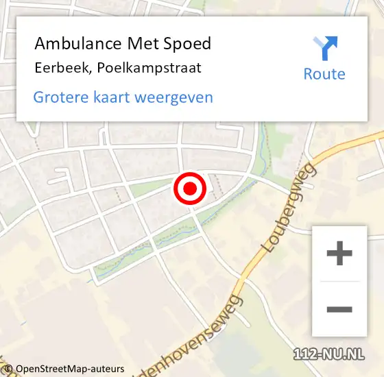 Locatie op kaart van de 112 melding: Ambulance Met Spoed Naar Eerbeek, Poelkampstraat op 21 december 2016 04:38