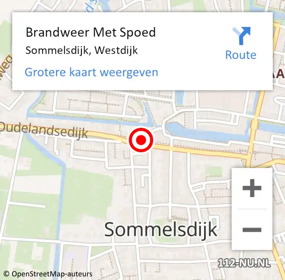 Locatie op kaart van de 112 melding: Brandweer Met Spoed Naar Sommelsdijk, Westdijk op 21 december 2016 04:50