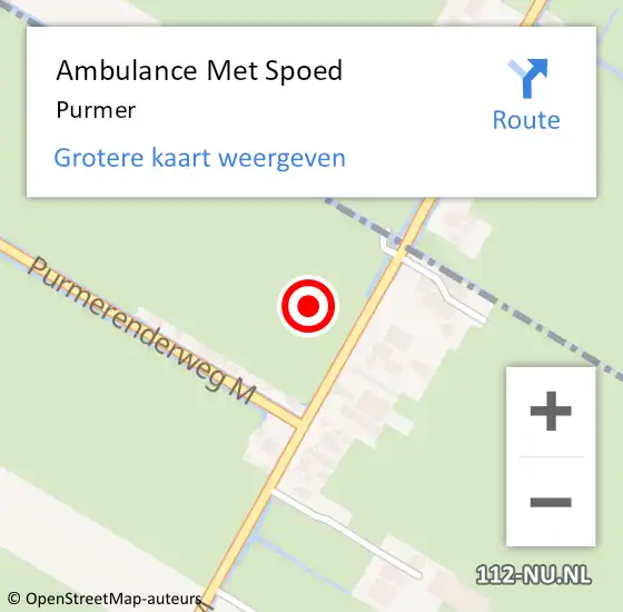 Locatie op kaart van de 112 melding: Ambulance Met Spoed Naar Purmer op 21 december 2016 05:47