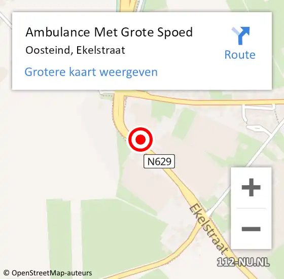 Locatie op kaart van de 112 melding: Ambulance Met Grote Spoed Naar Oosteind, Ekelstraat op 21 december 2016 07:50