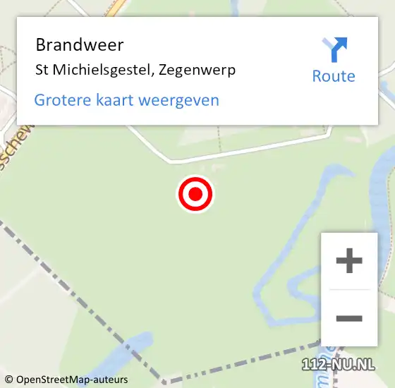 Locatie op kaart van de 112 melding: Brandweer St Michielsgestel, Zegenwerp op 5 januari 2014 09:48