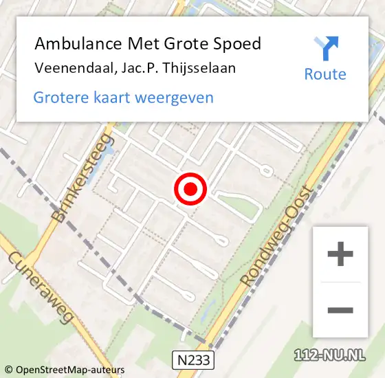 Locatie op kaart van de 112 melding: Ambulance Met Grote Spoed Naar Veenendaal, Jac.P. Thijsselaan op 21 december 2016 10:11