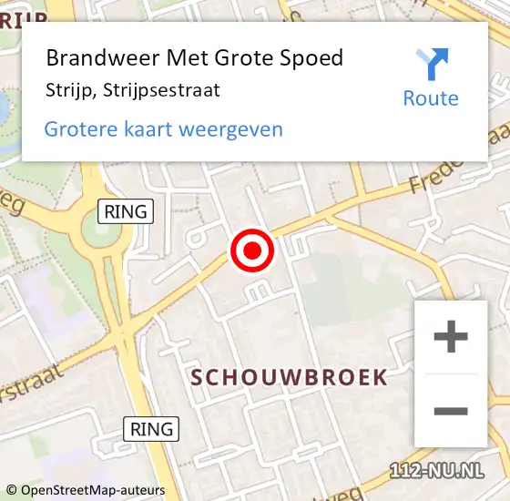 Locatie op kaart van de 112 melding: Brandweer Met Grote Spoed Naar Strijp, Strijpsestraat op 21 december 2016 13:00