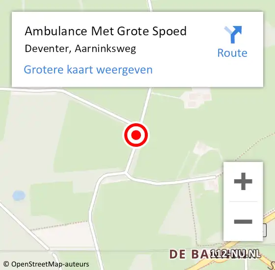 Locatie op kaart van de 112 melding: Ambulance Met Grote Spoed Naar Deventer, Aarninksweg op 21 december 2016 13:27