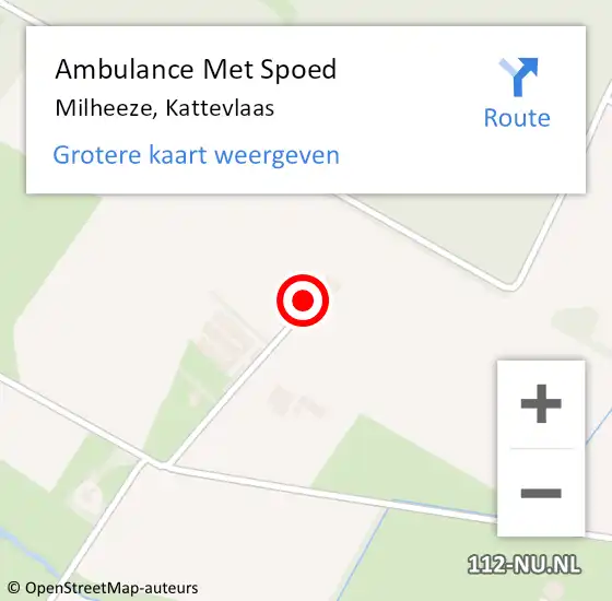Locatie op kaart van de 112 melding: Ambulance Met Spoed Naar Milheeze, Kattevlaas op 21 december 2016 14:17