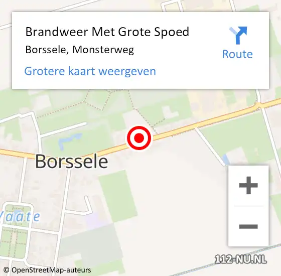 Locatie op kaart van de 112 melding: Brandweer Met Grote Spoed Naar Borssele, Monsterweg op 21 december 2016 16:03