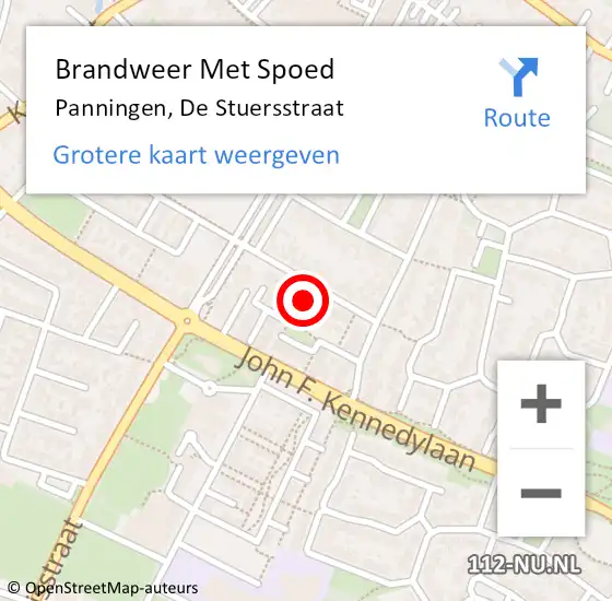 Locatie op kaart van de 112 melding: Brandweer Met Spoed Naar Panningen, De Stuersstraat op 21 december 2016 16:14