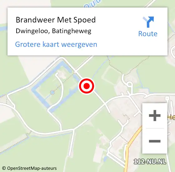Locatie op kaart van de 112 melding: Brandweer Met Spoed Naar Dwingeloo, Batingheweg op 21 december 2016 16:35