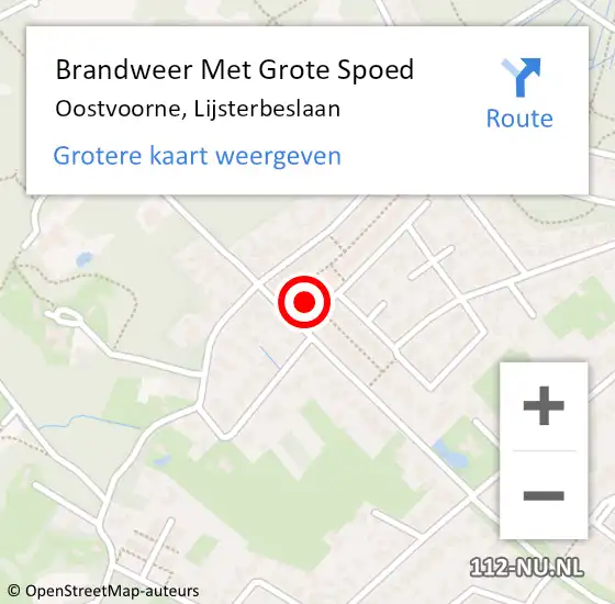 Locatie op kaart van de 112 melding: Brandweer Met Grote Spoed Naar Oostvoorne, Lijsterbeslaan op 21 december 2016 17:03