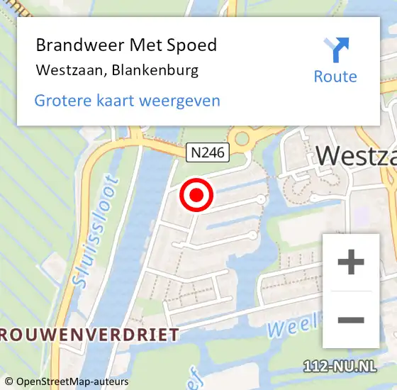 Locatie op kaart van de 112 melding: Brandweer Met Spoed Naar Westzaan, Blankenburg op 21 december 2016 17:24