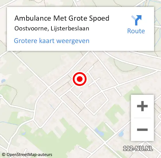 Locatie op kaart van de 112 melding: Ambulance Met Grote Spoed Naar Oostvoorne, Lijsterbeslaan op 21 december 2016 17:29