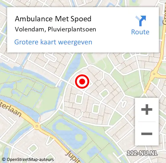 Locatie op kaart van de 112 melding: Ambulance Met Spoed Naar Volendam, Pluvierplantsoen op 21 december 2016 20:18