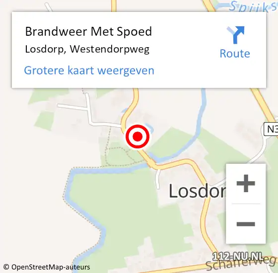 Locatie op kaart van de 112 melding: Brandweer Met Spoed Naar Losdorp, Westendorpweg op 21 december 2016 21:39