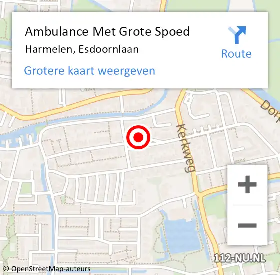 Locatie op kaart van de 112 melding: Ambulance Met Grote Spoed Naar Harmelen, Esdoornlaan op 21 december 2016 21:41