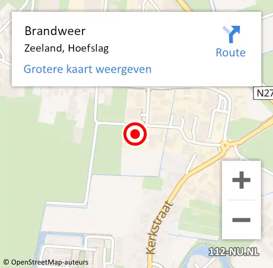 Locatie op kaart van de 112 melding: Brandweer Zeeland, Hoefslag op 21 december 2016 22:31