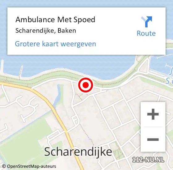 Locatie op kaart van de 112 melding: Ambulance Met Spoed Naar Scharendijke, Baken op 21 december 2016 22:38