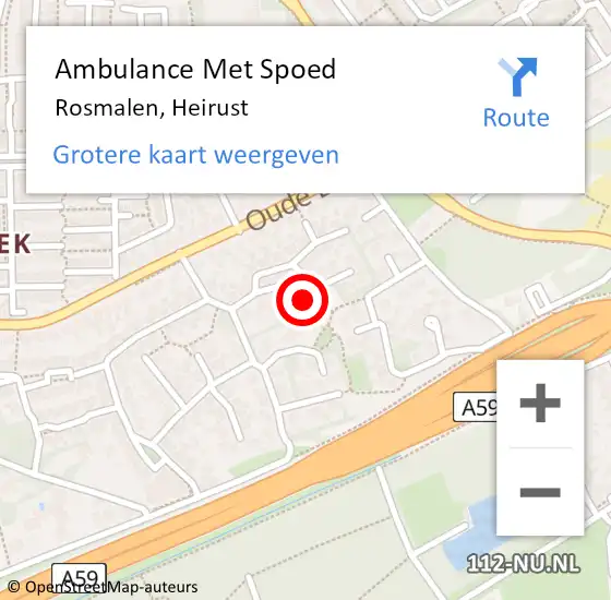 Locatie op kaart van de 112 melding: Ambulance Met Spoed Naar Rosmalen, Heirust op 21 december 2016 23:19