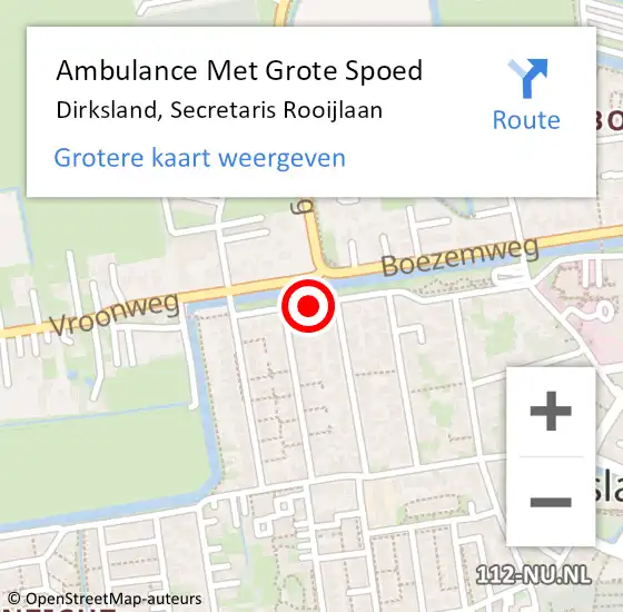 Locatie op kaart van de 112 melding: Ambulance Met Grote Spoed Naar Dirksland, Secretaris Rooijlaan op 21 december 2016 23:20