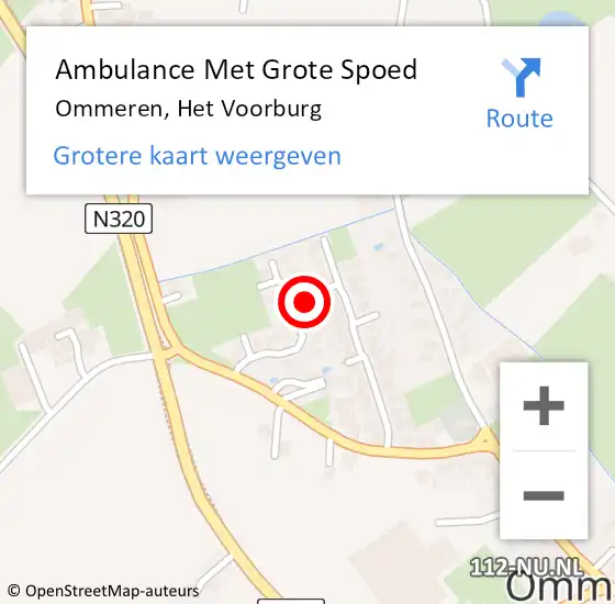 Locatie op kaart van de 112 melding: Ambulance Met Grote Spoed Naar Ommeren, Het Voorburg op 18 september 2013 12:22