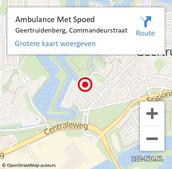 Locatie op kaart van de 112 melding: Ambulance Met Spoed Naar Geertruidenberg, Commandeurstraat op 5 januari 2014 11:49