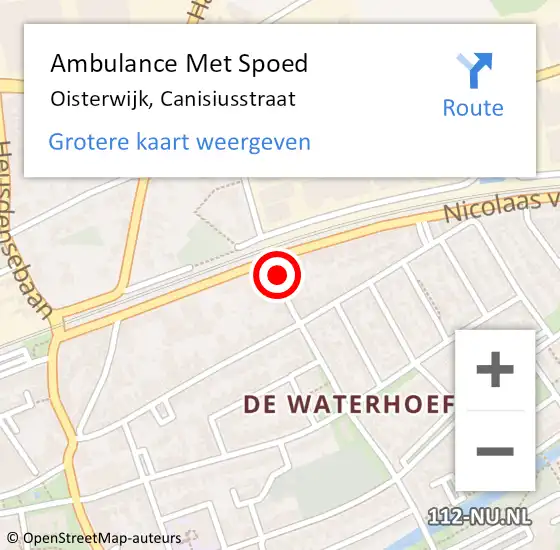 Locatie op kaart van de 112 melding: Ambulance Met Spoed Naar Oisterwijk, Canisiusstraat op 22 december 2016 10:25