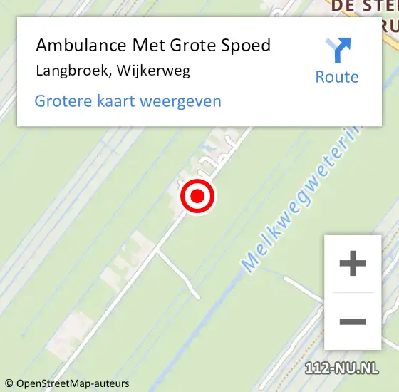 Locatie op kaart van de 112 melding: Ambulance Met Grote Spoed Naar Langbroek, Wijkerweg op 22 december 2016 13:02