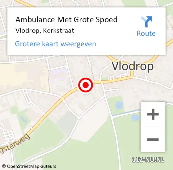 Locatie op kaart van de 112 melding: Ambulance Met Grote Spoed Naar Vlodrop, Kerkstraat op 5 januari 2014 12:41