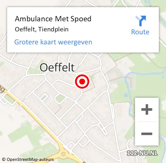 Locatie op kaart van de 112 melding: Ambulance Met Spoed Naar Oeffelt, Tiendplein op 22 december 2016 16:21