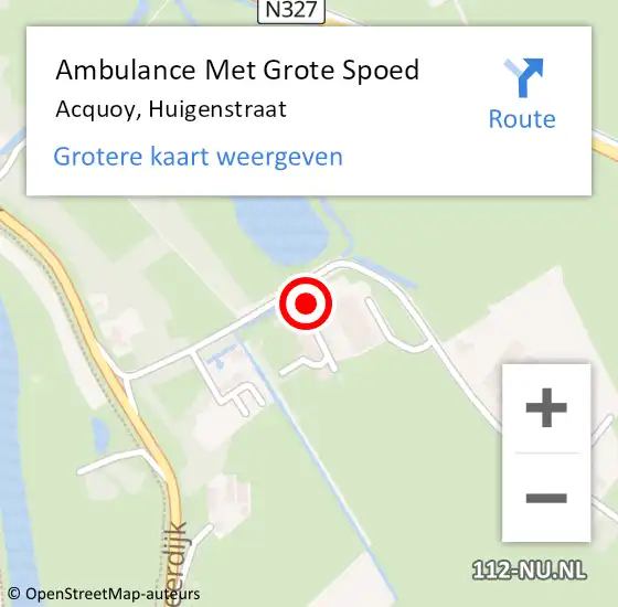 Locatie op kaart van de 112 melding: Ambulance Met Grote Spoed Naar Acquoy, Huigenstraat op 22 december 2016 17:08