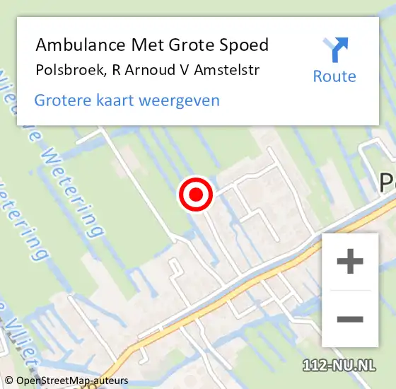 Locatie op kaart van de 112 melding: Ambulance Met Grote Spoed Naar Polsbroek, R Arnoud V Amstelstr op 5 januari 2014 13:06