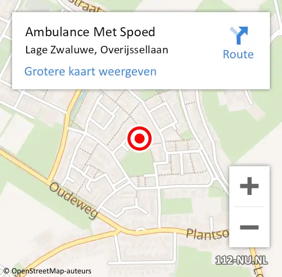 Locatie op kaart van de 112 melding: Ambulance Met Spoed Naar Lage Zwaluwe, Overijssellaan op 22 december 2016 18:12