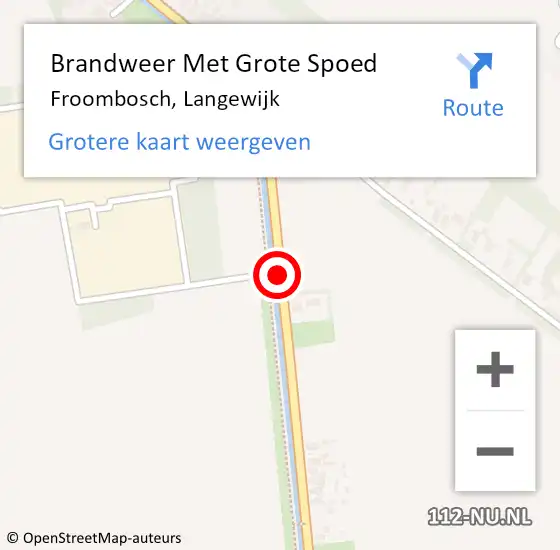 Locatie op kaart van de 112 melding: Brandweer Met Grote Spoed Naar Froombosch, Langewijk op 22 december 2016 18:48