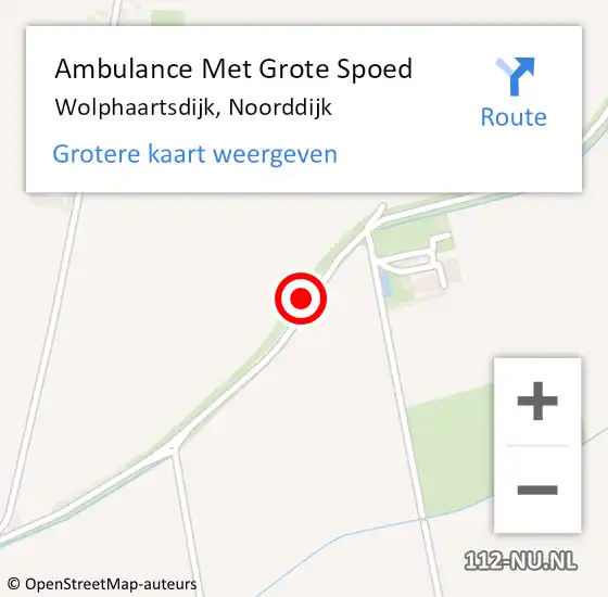 Locatie op kaart van de 112 melding: Ambulance Met Grote Spoed Naar Wolphaartsdijk, Noorddijk op 22 december 2016 18:52