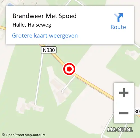 Locatie op kaart van de 112 melding: Brandweer Met Spoed Naar Halle, Halseweg op 22 december 2016 19:22