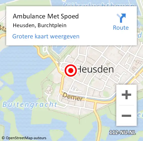 Locatie op kaart van de 112 melding: Ambulance Met Spoed Naar Heusden, Burchtplein op 22 december 2016 19:35