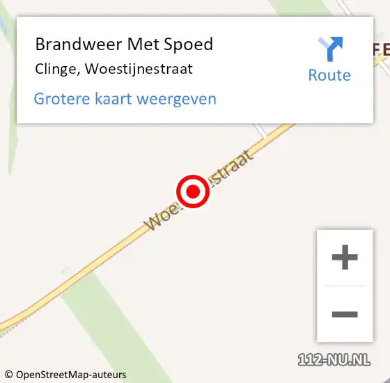 Locatie op kaart van de 112 melding: Brandweer Met Spoed Naar Clinge, Woestijnestraat op 22 december 2016 20:23