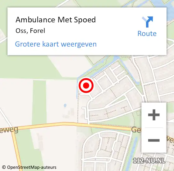 Locatie op kaart van de 112 melding: Ambulance Met Spoed Naar Oss, Forel op 22 december 2016 21:59