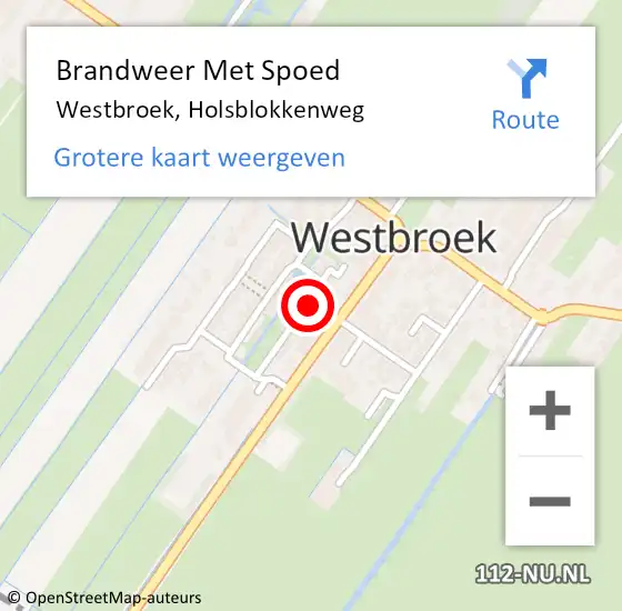 Locatie op kaart van de 112 melding: Brandweer Met Spoed Naar Westbroek, Holsblokkenweg op 22 december 2016 22:51