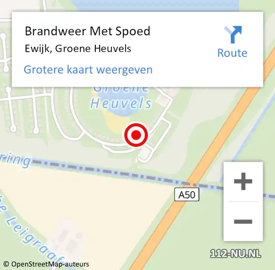 Locatie op kaart van de 112 melding: Brandweer Met Spoed Naar Ewijk, Groene Heuvels op 22 december 2016 23:44