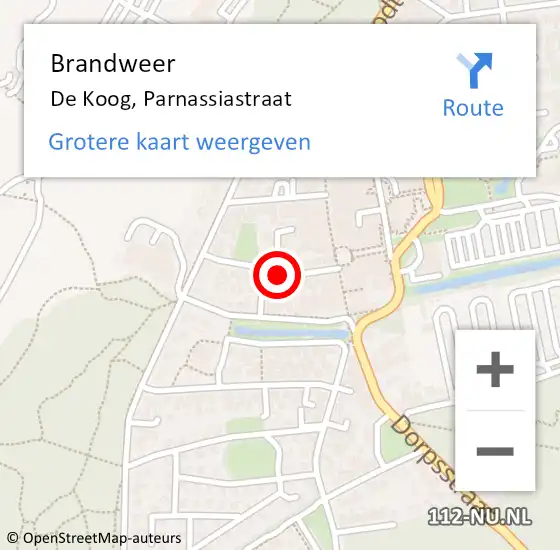 Locatie op kaart van de 112 melding: Brandweer De Koog, Parnassiastraat op 23 december 2016 02:23