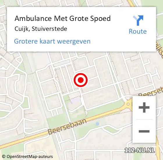 Locatie op kaart van de 112 melding: Ambulance Met Grote Spoed Naar Cuijk, Stuiverstede op 23 december 2016 05:07